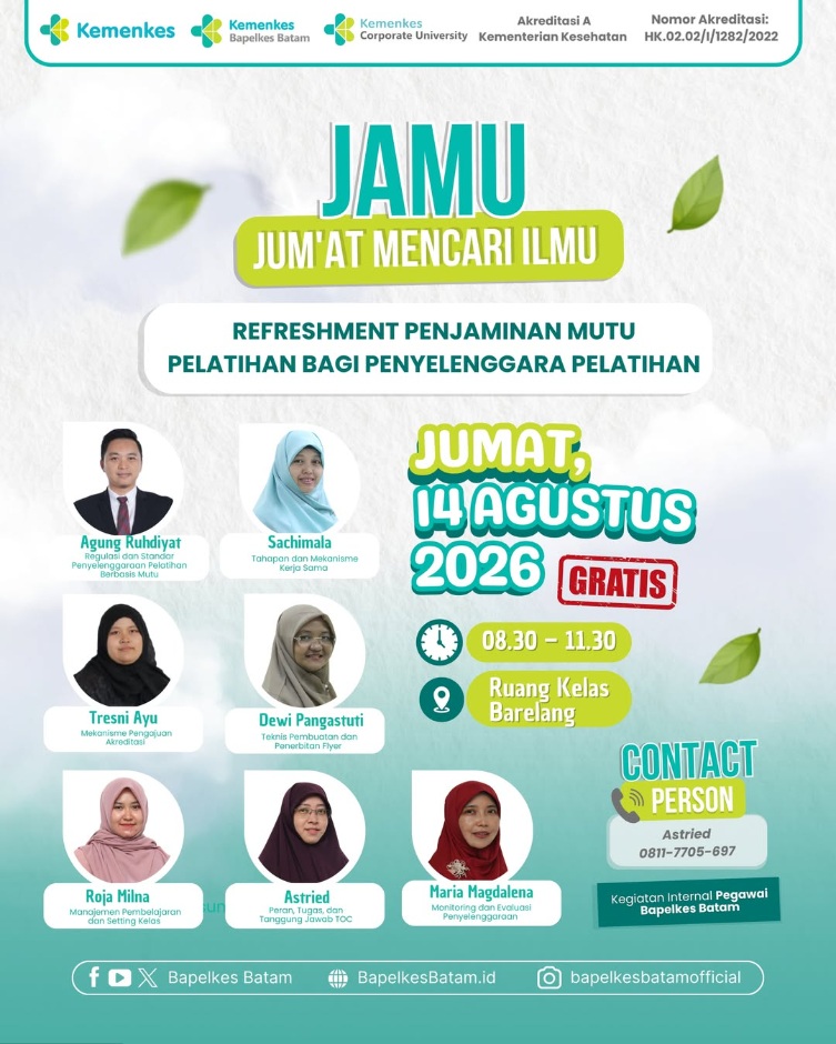 JAMU (Jumat Mencari Ilmu): Refreshment Penjaminan Mutu Pelatihan Bagi Penyelenggara Pelatihan