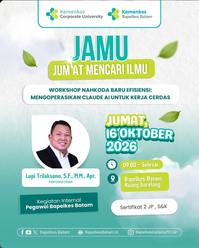 JAMU (Jumat Mencari Ilmu): Workshop Nahkoda Baru Efisiensi: Mengoperasikan Claude AI untuk Kerja Cerdas